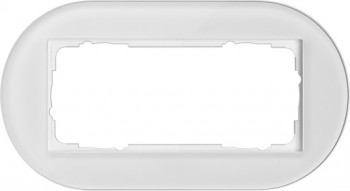 1002130 Рамка установочная Studio Белое стекло 2-постовая Gira фото