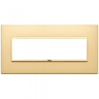 21657.G10 Рамка Eikon Evo сатинированное золото, включая рамку 7 модулей Vimar фото