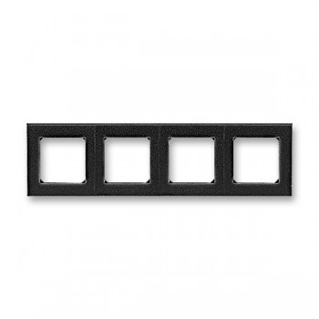 3901H-A05040 63W Рамка ABB Levit  Антрацит / Дымчатый чёрный 4-постовая 2CHH015040A6063 фото