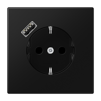

LS1520-18ASWM матовый чёрный графит Розетка SCHUKO® с USB-интерфейсом с 1 USB-портом типа A LS серия, LS ZERO LS1520-18ASWM