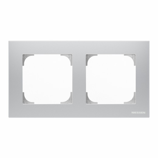

8572 PL Рамка Sky Серебристый алюминий 2-постовая ABB, Sky 8572 PL