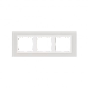 82637-30 Рамка декоративная, 3 поста, Simon 82 Nature, Стекло, белый-белый фото