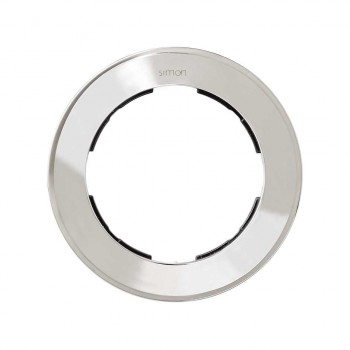 88610-33 Рамка декоративная, 1 пост, круг в круге, Simon 88, хром фото