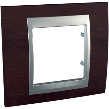 Рамка 1-постовая, венге/алюминий Schneider Electric Unica Top MGU66.002.0M3 фото