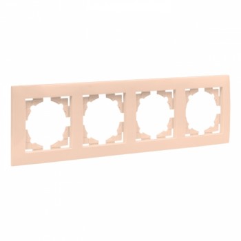 Рамка 4-местная кремовая EKF Валенсия EWM-G-304-20 фото
