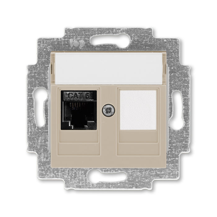 

Розетка телефонная ABB Levit RJ45 категория 6 и заглушка кофе макиато 5014H-A61017 18W 2CHH296117A6018, Levit 5014H-A61017 18W