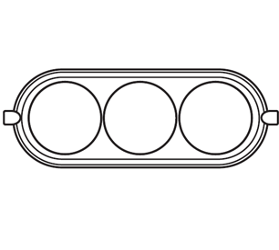 30843002 Рамка Garby накладная, 3 поста, буковая,с 2 выходами для труб, натуральное дерево Fontini фото