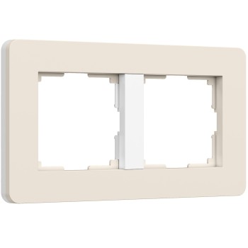 W0023066 Рамка на 2 поста Split (айвори/белый, soft-touch) Werkel a067254 фото