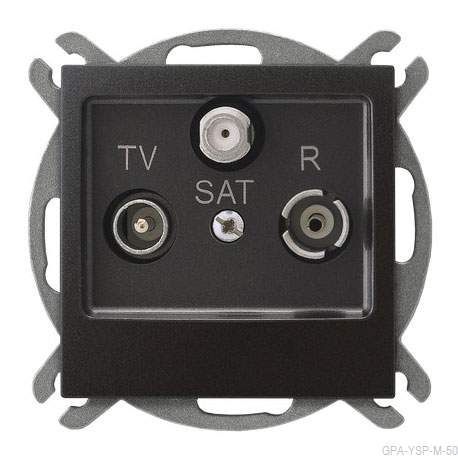 

Ospel Impresja Антрацит Розетка TV-SAT проходная,коэффициент затухания 1,2 дБ GPA-YSP/m/50, Impresja GPA-YSP/m/50