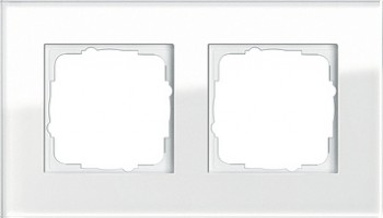 021212 Рамка Esprit Белое стекло 2-постовая Gira фото