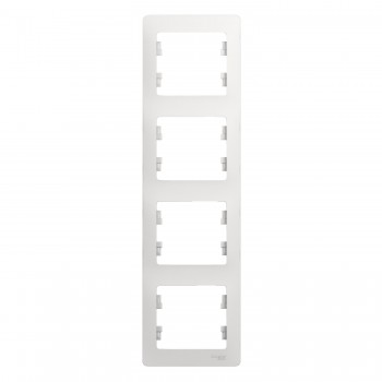 Рамка Белая вертикальная 4-постовая Systeme Electric (Schneider Electric) Glossa GSL000108 фото