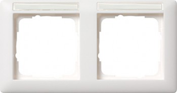 109227 Рамка Standard 55 Белый матовый с полем для надписи 2-постовая Gira фото