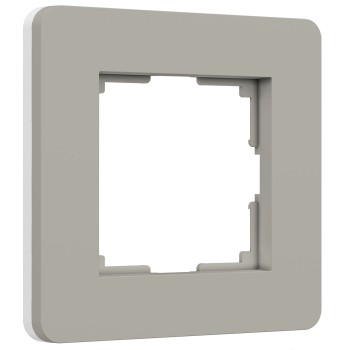 W0013067 Рамка на 1 пост Split (дымчатый/белый, soft-touch) Werkel a067259 фото