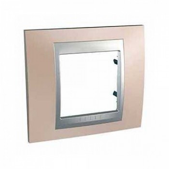 MGU66.002.095 Рамка Unica Top Опал / Алюминий 1-постовая Schneider Electric фото