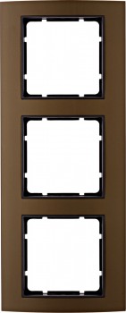 10133001 Рамка B.3 Коричневый / Антрацит 3-постовая вертикальная Berker фото