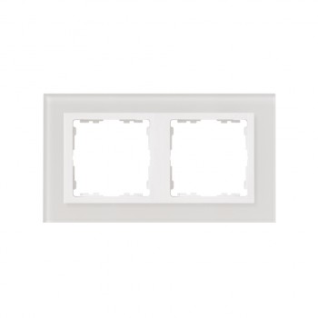 82627-30 Рамка декоративная, 2 поста, Simon 82 Nature, Стекло, белый-белый фото