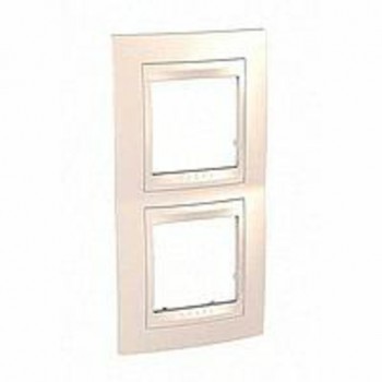 MGU6.004V.25 Рамка Unica Хамелеон бежевый 2-постовая вертикальная Schneider Electric фото