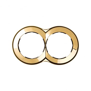 88620-36 Рамка декоративная, 2 поста, круг в круге, Simon 88, золото фото