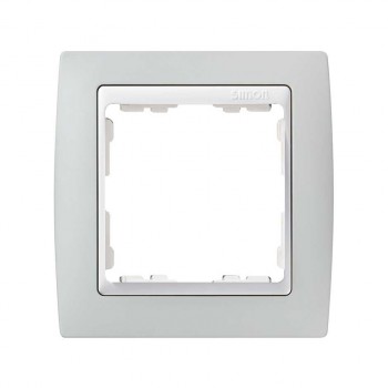 82611-33 Рамка декоративная, 1 пост, Simon 82, серый-белый фото