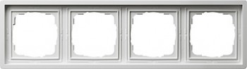 0214112 Рамка F100 Белый 4-постовая Gira фото