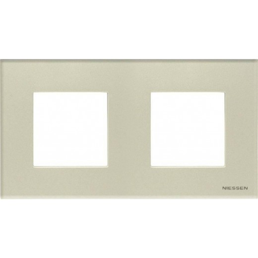 

N2272 CP Рамка Zenit Жемчужное стекло 2-постовая ABB, Zenit N2272 CP