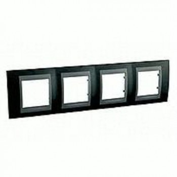 Рамка 4-постовая, родий/графит Schneider Electric Unica Top MGU66.008.293 фото