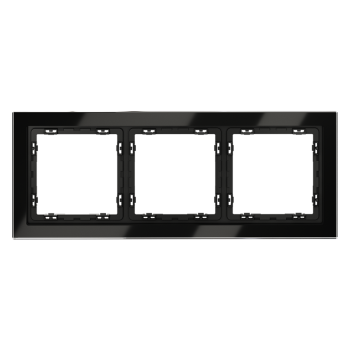 Рамка на 3 поста, черный,стекло Voltum S70 VLS110308 фото