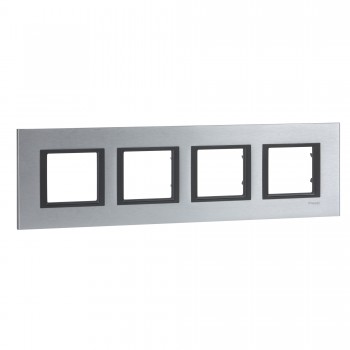 Рамка 4-постовая, серебристый алюминий Schneider Electric Unica Class MGU68.008.7A1 фото