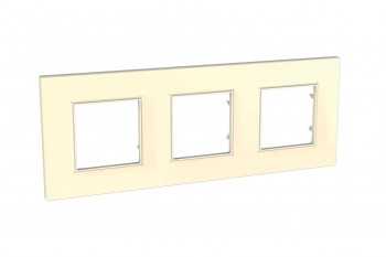MGU2.706.25 Рамка Unica Quadro Кремовый 3-постовая Schneider Electric фото