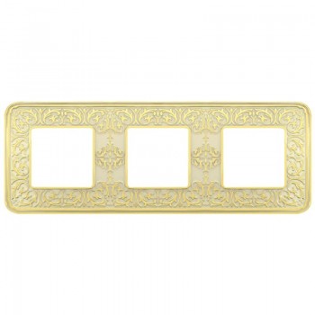 FD01373OP Рамка Emporio Gold White Patina 3-постовая Fede фото