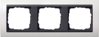 021307 Рамка Event Белый матовый / Черный 3-постовая Gira фото