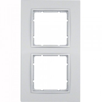 10126424 Рамка B.7 Алюминий 2-постовая вертикальная Berker фото