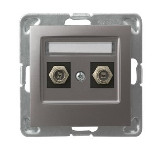 

Ospel Impresja Титан Розетка антенная двойная тип Ф, без рамки GPA-2YF/m/23, Impresja GPA-2YF/m/23