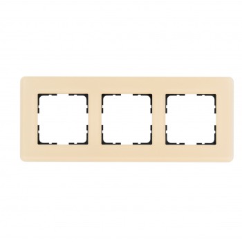 Стеклянная матовая закругленная рамка  тауп 3 поста Jasmart G-Glass G1003GT-RM фото