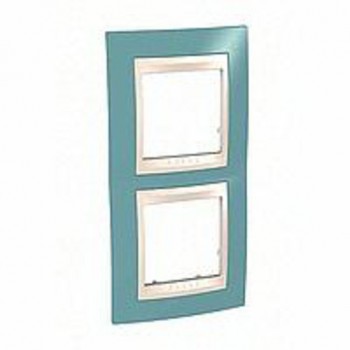 MGU6.004V.573 Рамка Unica Хамелеон синий / Бежевый 2-постовая вертикальная Schneider Electric фото
