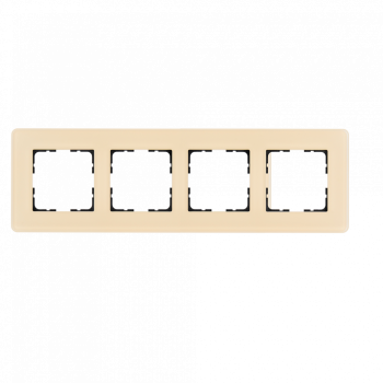 Стеклянная матовая закругленная рамка  тауп 4 поста Jasmart G-Glass G1004GT-RM фото