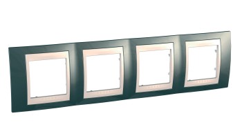 MGU6.008.524 Рамка Unica Хамелеон шампань / Бежевый 4-постовая Schneider Electric фото