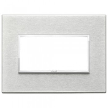 21654.02 Рамка Eikon Evo Серый / Серебристый 4 модуля Vimar фото