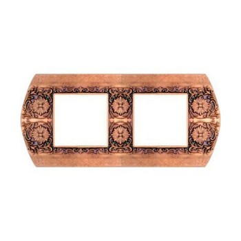 FD01422RU Рамка Sanremo Rustic copper 2-постовая гор/верт. Fede фото