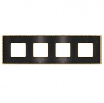 FD01434GROB Рамка Belle Epoque Metal Graphite / Bright gold 4-постовая гор/верт. Fede фото