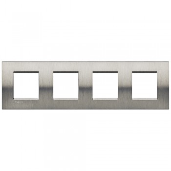 LNA4802M4ACS Рамка LivingLight Квадрат Фактурная сталь 2+2+2+2 модуля Bticino фото