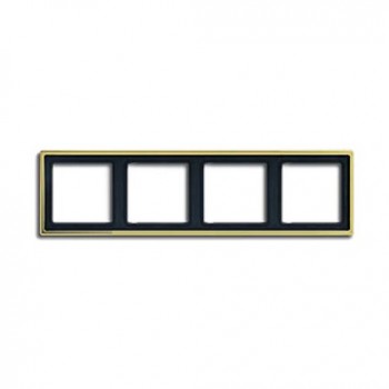 GO2984 Рамка LS 990 Блеск золота 4-постовая Jung фото