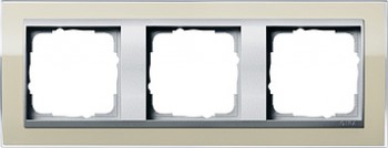 0213776 Рамка Event Clear Песочный / Алюминий  3-постовая Gira фото