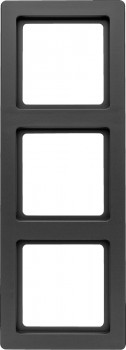 10136086 Рамка Q.1 Антрацит с эффектом бархата 3-постовая вертикальная Berker фото