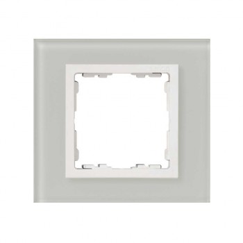 82617-60 Рамка декоративная, 1 пост, Simon 82 Nature, Стекло, натуральный-белый фото