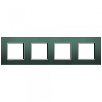 LNA4802M4PK Рамка LivingLight Квадрат Зеленый шелк 2+2+2+2 модуля Bticino фото