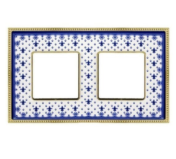 

FD01472AZOB Рамка Belle Epoque Porcelain Blue LYS / Bright gold 2-постовая гор/верт. Fede, Belle Epoque Porcelain FD01472AZOB