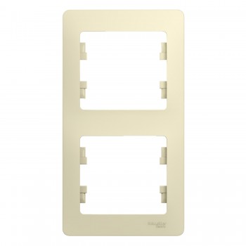 Рамка Бежевая вертикальная 2-постовая Systeme Electric (Schneider Electric) Glossa GSL000206 фото