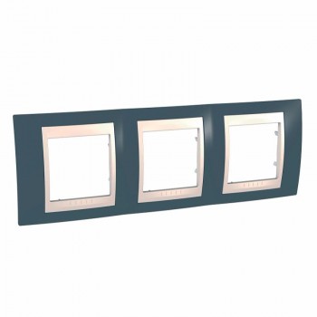 MGU6.006.577 Рамка Unica Хамелеон серо-зеленый / Бежевый 3-постовая Schneider Electric фото