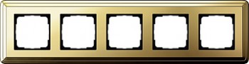 0215631 Рамка Classix Латунь 5-постовая Gira фото